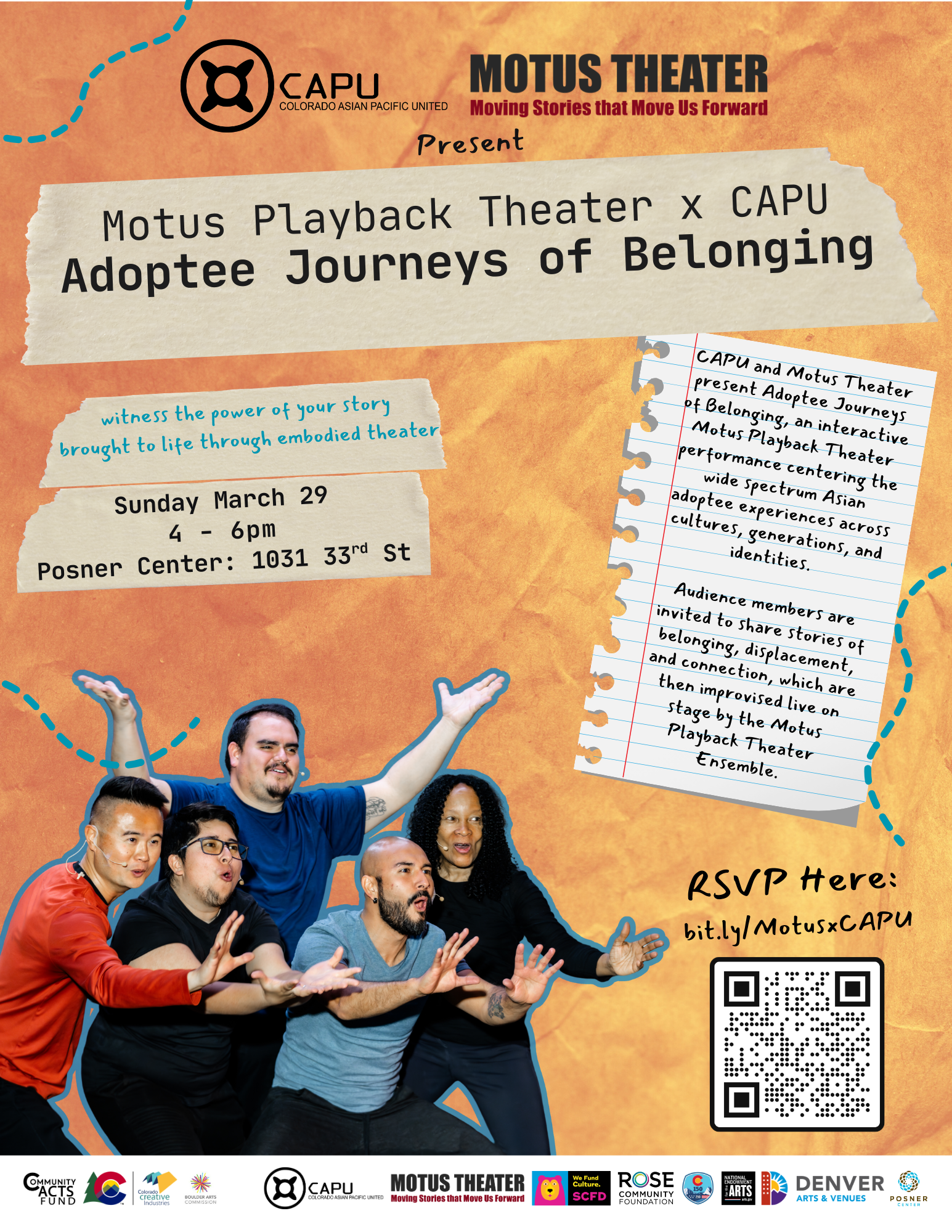 MOTUS THEATER & CAPU PRESENT: MOTUS PLAYBACK: ADOPTEE JOURNEYS OF BELONGING
